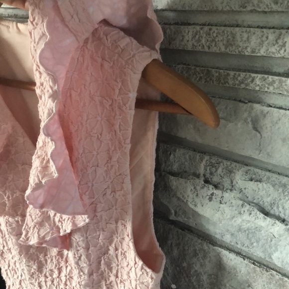 NEW Trina Turk Textured Floral Lined Feminine Pink Midi Stretchy Size 0 Dress - Picture 4 of 16